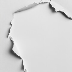Poster - Torn white paper revealing blank space studio shot for message or design element overhead view