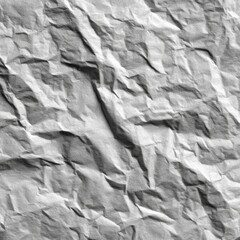 Poster - Abstract Close-up of Wrinkled Paper Texture in Gray Tones for Backgrounds and Overlays High Angle Shot