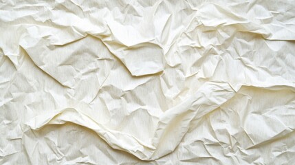 Poster - Top-down close-up of crumpled paper texture, showing intricate folds and shadows, perfect for backgrounds and design elements