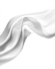 Poster - Flowing White Fabric Abstract Style Soft Texture Background Close Up Studio Shot Minimalist Elegant Design