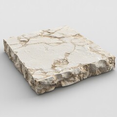 Poster - Isolated Stone Slab Close Up on White Background for Product Display or Mockup Natural Texture