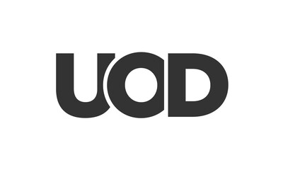 Poster - UOD logo design template with strong and modern bold text. Initial based vector logotype featuring simple and minimal typography. Trendy company identity.