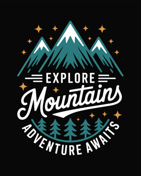 Hiking outdoor T-Shirt Design Art & Illustration, Typography T-Shirt Design