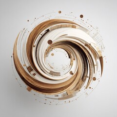 Poster - Swirling abstraction of interwoven filaments with geometric embellishments design