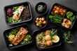© AIrism Stock - Diet Food Container on Table, Healthy Meal Prep, Food Delivery, Balanced Nutrition, Take Away, Presentation, Illustration