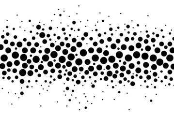 Wall Mural - black ink dot circles splash fade in and fade out on white background, vector abstract geometric qua