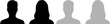 © TeoPan - Set of icon avatar profile icon in silhouettes. Profile icon. Avatar icons set. Male and female head silhouettes. Man and woman avatar profile. Male and Female face silhouette icon.