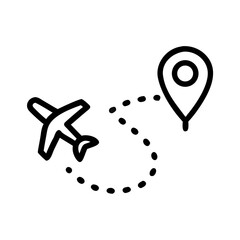 Poster - Airplane route map, travel planning, destination icon