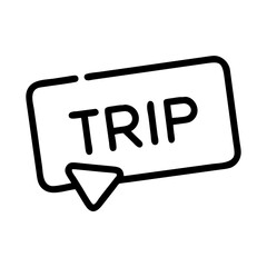 Poster - Trip reminder, simple icon, black and white, for app design