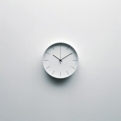 Poster - Minimalist wall clock showing time on a plain background with a modern design in a well-lit space