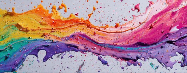 Aufkleber - Colorful Paint Splashes in Motion, Showcasing Creativity and Artistic Expression for Marketing Campaigns and Product Visualizations : Generative AI