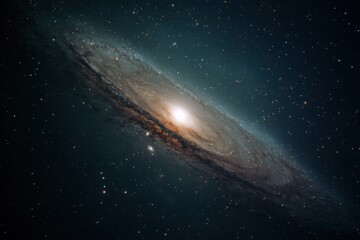 Poster - Andromeda Galaxy Shines in Deep Space, Inspiring Scientific Discovery and Cosmic Exploration Through Astronomical Research and Space Technology : Generative AI