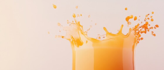 Poster - Refreshing Orange Juice Splash in Glass Studio Shot Beverage Close Up Refreshment Liquid Motion Drink Vitamin C Healthy Lifestyle Breakfast Nutrition