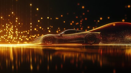 Poster - modern graph depicting the speed fluctuations of a car, showcasing moments of rapid acceleration and periods of steady driving.
