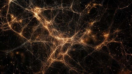 Poster - connected points and lines forming an intricate web, symbolizing AI technology concepts with glowing connections and digital precision