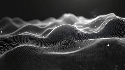 Poster - geometric lines and dots interconnected with digital precision, showcasing the flow of information in artificial intelligence systems