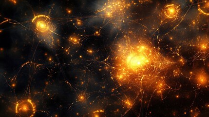 Poster - technology network background, with interconnected glowing nodes and dynamic digital pathways, symbolizing the constant flow of data in today's connected world