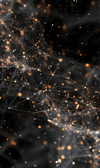 Poster - Ethereal constellation of sparkling nodes connected by delicate lines on a backdrop of profound darkness