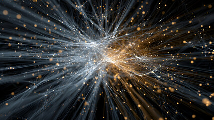 Poster - Abstract illustration displaying interconnected networks with glowing points against a dark background