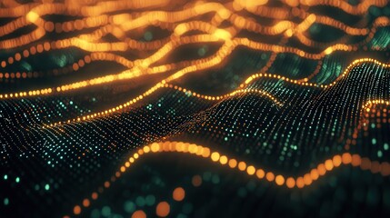 Poster - Intricate network of glowing points and connecting lines, representing the intelligent architecture of AI systems, with each point pulsating with energy