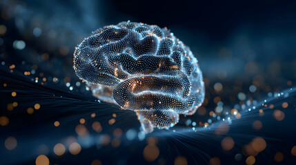Poster - Abstract digital human brain concept symbolizing artificial intelligence and future technology