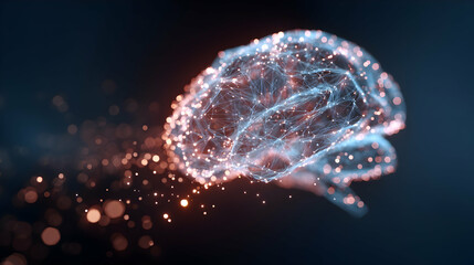 Poster - Abstract brain with network connections symbolizing intelligence creativity and innovation