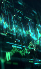 Poster - Abstract rendering of digital data visualization with lines creating a futuristic and technological feel showing data stream