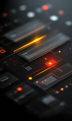 Poster - Abstract technology with glowing elements creating a futuristic and interconnected network design