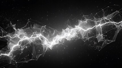 Poster - Abstract electrical discharge with interconnected network against dark space