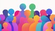 © Mohsin - Abstract illustration of a crowd of colorful figures on a white background design concept art