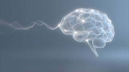 Poster - Brain activity visualization showing neural network connections for scientific research or technology