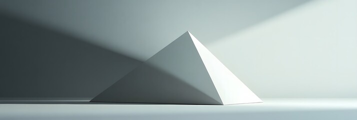 Poster - Simple geometric pyramid illuminated by light.