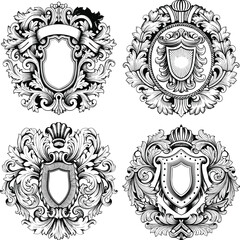 Poster - ornate baroque antique decorative engraved 
