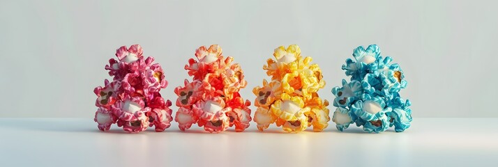 Poster - Colorful popcorn clusters against a neutral backdrop.