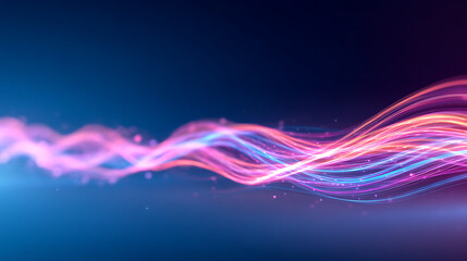 Aufkleber - Colorful abstract light wave with bright pink and blue hues on dark background. 36602808 2