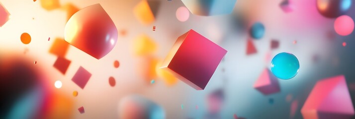 Poster - Colorful geometric shapes in a vibrant abstract design.