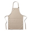 © Kanthowork - a cotton apron with front pockets and adjustable neck strap, soft natural shadow, high definition product shot, advertising quality, isolated on white background
