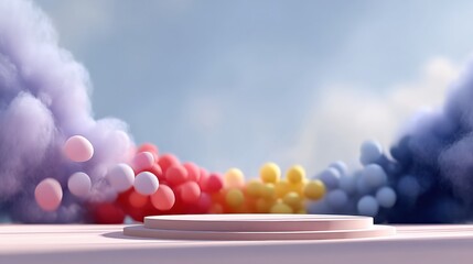 Wall Mural - Colorful Balloons with Smoky Background
