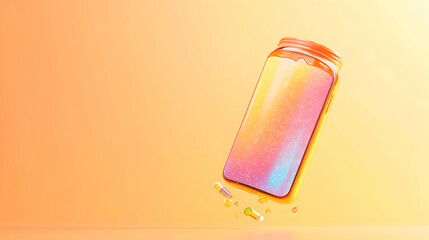 Poster - Vibrant Smartphone Design with Colorful Effects and Droplets