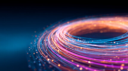 Aufkleber - Abstract colorful swirl of light trails on dark background. Ai generative. 16915144 3