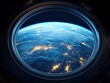 © Anatoll Paveel - View of planet earth window from space station 3D. fantastic image
