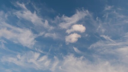 Aufkleber - Moving white clouds on blue sky time lapse mystical mood concept