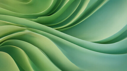 Aufkleber - Abstract green wave pattern with smooth curves and glowing gradients. 3D Rendering 38702696 1