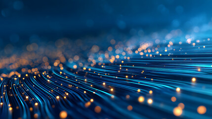 Aufkleber - Creative wide blue tech lines texture. Design and technology concept. 3D Rendering. 98240229 3