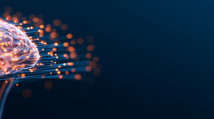 Aufkleber - Digital AI and Machine Learning Network Illustration on Dark Background. 3D Rendering 64738204 2