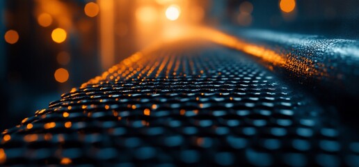 Detailed closeup metal grid pattern