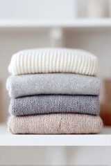 Aufkleber - capture minimalist close-up of neatly arranged capsule wardrobe