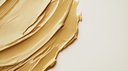 Poster - Creamy Peanut Butter Swirl Close Up on White Background Food Photography Studio Shot Delicious Texture Smooth Spread