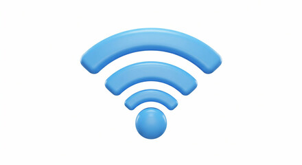 Poster - Stylized blue WiFi signal icon