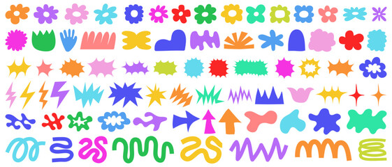 Poster - Set Of Abstract Organic Shapes Vector Design. Moden Geometric Doodle Elements. Groovy Forms.